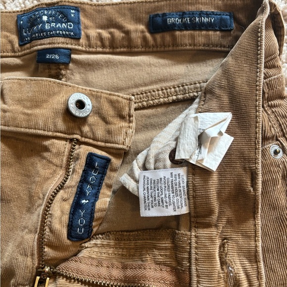 LUCKY BRAND Tan Brown Corduroy Brooke Skinny Pants, Size 2/26 - Picture 7 of 7
